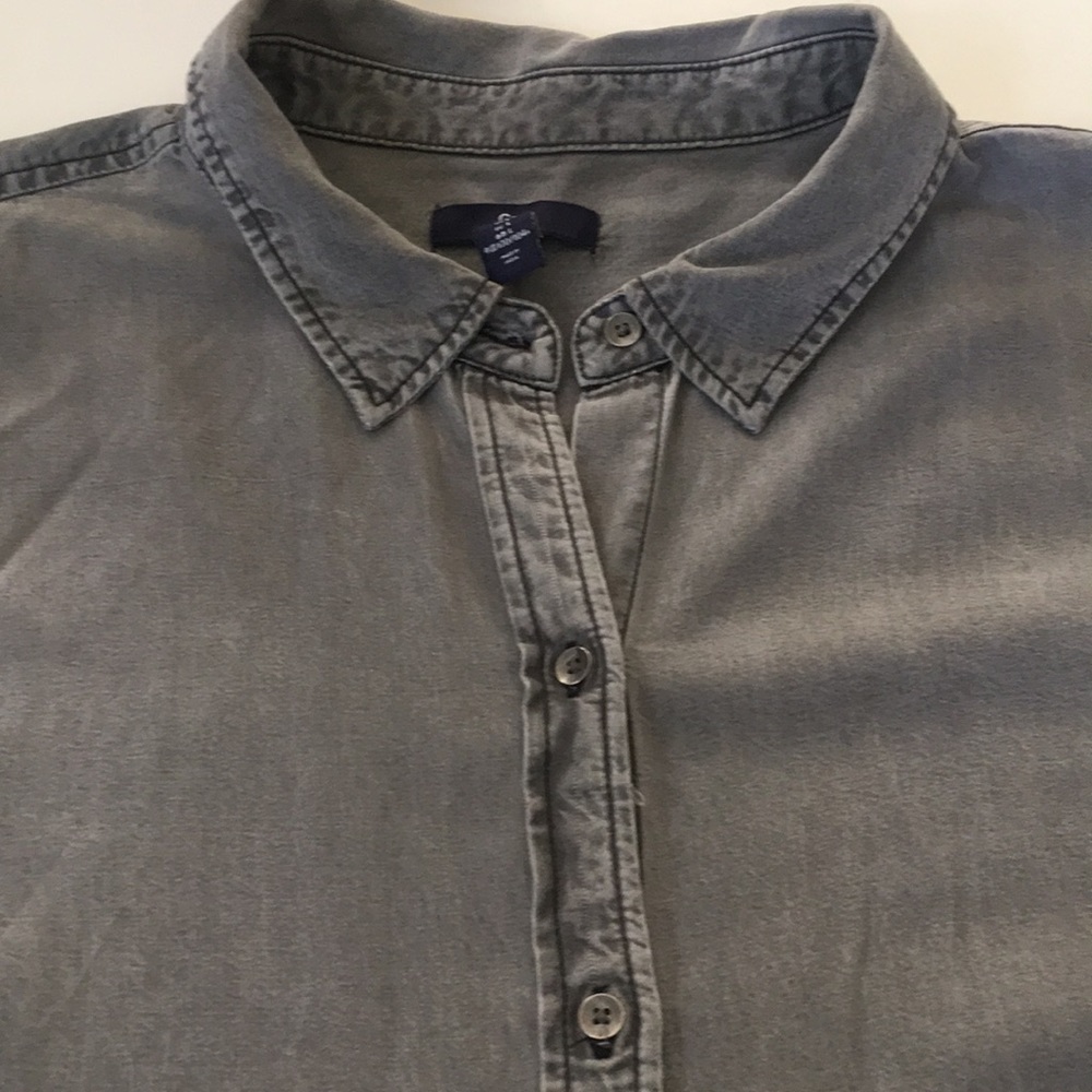 Gap Grey Button Blouse